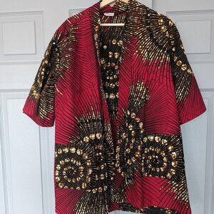 Grass-Fields Handmade African Cardigan and Head Scarf